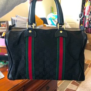 Vintage Gucci Stripe Boston Bag